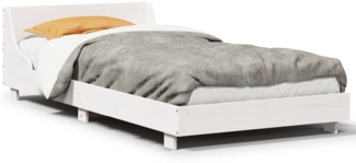 vidaXL Massivholzbett ohne Matratze Weiß 75x190 cm Kiefernholz 850753