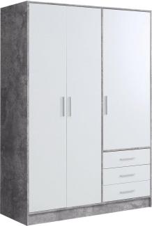 FORTE Kleiderschrank Jupiter, Made in Europe, mit Schubladen (Maße (T/H): 60/200 cm) Stauraum, 2 Breiten, 4 Farben, Schubladen, variable Einlegeböden