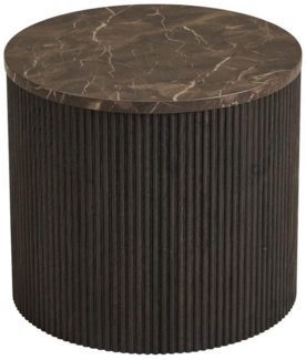 ebuy24 Couchtisch Ida Couchtisch Eckentisch Ø45cm Marmor Dekor braun