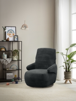 DOMO. collection Sessel 700015, Polstersessel, gepolsterte Rückenlehne, Rückenfunktion, Drehfunktion, Wippfunktion, Cocktailsessel, Loungesessel, 68 x 88 x 67 (BxTxH), schwarz