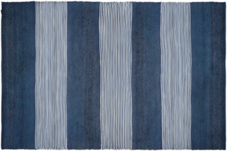 Vente-unique - Teppich handgewebt - Jute - 200 x 290 cm - Blau & Weiß - KOCHI