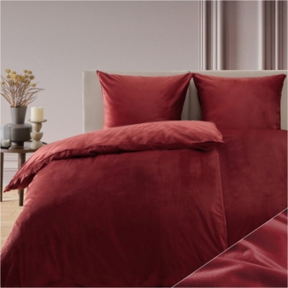 Blumtal Bettwäsche Cashmere-Touch Plüsch, warme Winterbettwäsche + Kopfkissenbezug