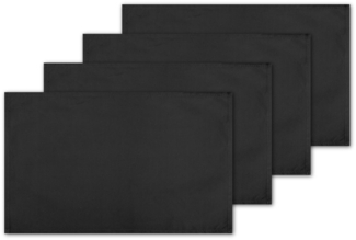 4er Set Tischsets Platzset Tischuntersetzer Platzdeckchen Tischdeko Tischmatte Essensunterlage Maße 30x45 cm, Farbe: schwarz - jet black
