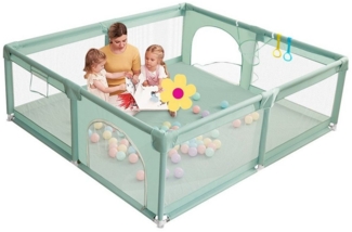 Comomy Laufgitter, Baby Krabbelgitter Kinder Schutzgitter mit Kugeln 180x150x66cm