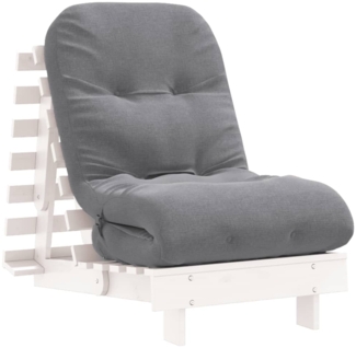 vidaXL Futon Schlafsofa mit Matratze Weiß 60x206x11 Massivholz Kiefer 846747
