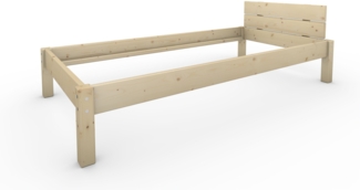 Pfostenbett Massivholzbett (Fichte) "Daybett" 100 x 210 cm 38 cm Holzbett 300kg