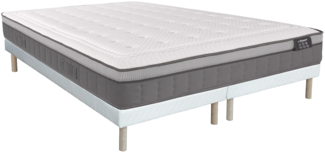 Vente-unique - Set aus Bettgestell + Matratze - 180 x 200 cm - Hybridmatratze - 7-Zonen-Taschenfederkern & Memory Schaum - Stärke 30 cm - ASGARD von YSMÉE