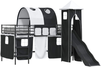 vidaXL Kinderloftbett Schwarz 99,5 x 200 cm Metall 42020876
