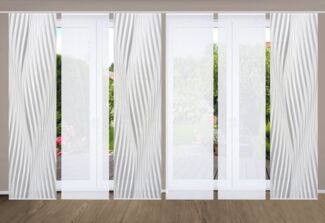 HOME in green Schiebegardine RIWELO (6 St), Paneelwagen, halbtransparent, SET DIGITALDRUCK,BAMBUSOPTIK RECYCELT