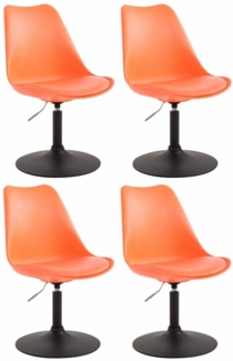 CLP 4er Set Esszimmerstühle Maverick Kunststoff drehbar und stufenlos verstellbar,orange schwarz