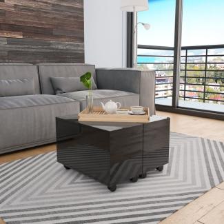 vidaXL Couchtisch Hochglanz-Schwarz 60x60x35 cm Holzwerkstoff 283722