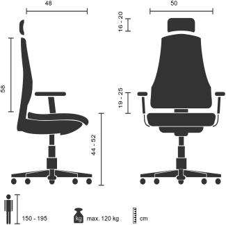 hjh OFFICE Profi Bürostuhl AVEZA PRO Stoff/Netzstoff Schwarz