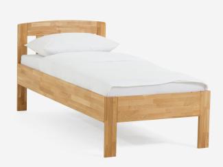 Dico Massivholz Einzelbett Komfortbett Seniorenbett 420.03, Wildeiche Honig geölt Größe 100x190 cm