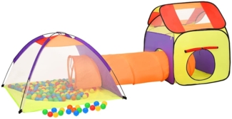 vidaXL Spielzelt mit 250 Bällen, Stoff mehrfarbig, 123 x 338 x 111 cm