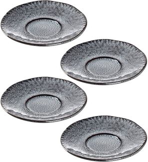 Leonardo MATERA Keramikunterteller 15 cm anthrazit für Becher und Tasse 4er Set