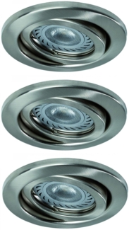 3er Set einbaueleuchten inkl. LED Leuchtmittel GU10 schwenkbar 51mm 3x3,5W - ergibt 3x20W licht1910