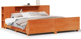 vidaXL Massivholzbett ohne Matratze Wachsbraun 200x200 Kiefernholz 3323640