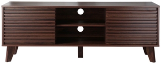 Casâme 'FRIBOURG' TV-Möbel mit gerillten Fronten in Holzoptik B140 cm - Dunkles Holz