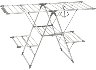 mDesign Wäschetrockner Wäscheständer Standtrockner ausklappbar Aluminium Grau