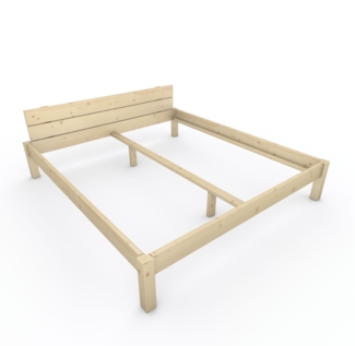 Pfostenbett "metallarm" Fichte Holzbett "Daybett" 180 x 200cm 38cm Doppelbett