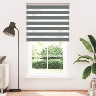 vidaXL Zebrarollo Dunkelgrau 130x200 cm Stoffbreite 125,9 cm Polyester 4014163