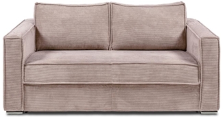 Vente-unique - Schlafsofa mit Matratze 3-Sitzer - Cord - Rosa - Liegefläche 140 cm - Matratze 22 cm - LORETO