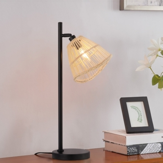HOME DELUXE Tischleuchte aus Rattan FELIA - Beige