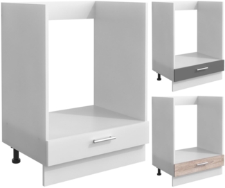 VCM Küchenmöbel Herdumbauschrank & Ofenschrank Esilo 919012 Weiß / Sonoma-Eiche H. 82 x B. 60 x T. 46 cm