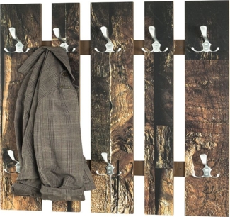 Garderobenleiste Wandgarderobe Dekor Parkett natur/edelstahloptik 65x9x100cm