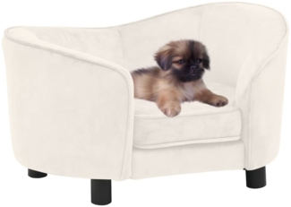 vidaXL Hundesofa Creme 69x49x40 cm Plüsch 171025