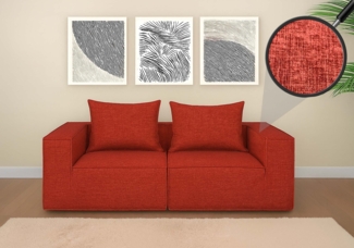 2er-Sofa/Zubehör für Sofa HWC-O54, Couch 2-Sitzer Loungesofa, modular Stoff/Textil (300g/m²) 63 x 194 x 97 cm ~ terrakotta