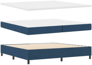 vidaXL Boxspringbett mit Matratze mit Kopfteil Blau 200 x 200 cm Stoff 3344176