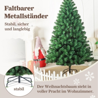WHEELYOU Künstlicher Weihnachtsbaum mit beleuchtung,180cm/210cm Weihnachtsbaum für Innen & Außen, PVC, Nordmanntanne, Warmgelb LED-Beleuchtung für sofortige festliche Stimmung