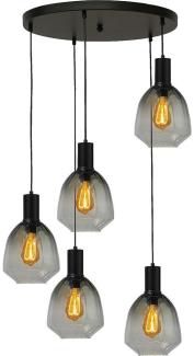 Pendelleuchte Porto 5-flammig Glas Grün-Transparent Ø60cm