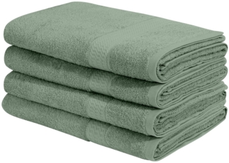 my home Duschtücher Juna, als Set und Serie erhältlich, 4 Duschtücher, 70x140cm, Walkfrottee (4-St), Handtuch Set, 100% Baumwolle, mit Bordüre, Uni-Farben, weich