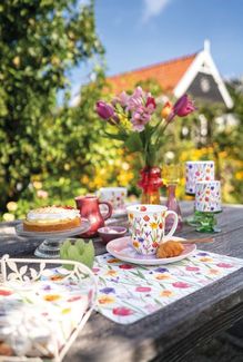 Ambiente® Geschirrtuch Flowers in spring, (2-tlg, 2-teilig), Geschirrtücher ca. 50x70cm Baumwolle