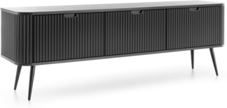 AX LIVING schwarze Sideboard Delvine 154 cm – strukturiertes Design