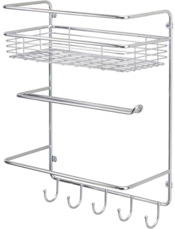 mDesign Küchenrollenhalter Papierrollenhalter Regal Organizer Metall Silber