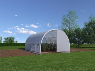Vente-unique - Foliengewächshaus mit Stahlrahmen und Tür - 12 m² - 300 x 400 x 200 cm - ALOCASIA