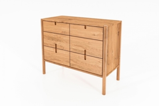 Kommode Zola Wildeiche massiv 97x79 cm mit 6 Schubladen