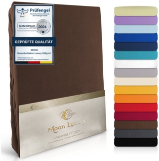 MOON Heimtextilien Spannbettlaken MOON-Luxury Spannbettlaken Jersey Stretch 230g/m², 97% Mako-Baumwolle 3% Elastan