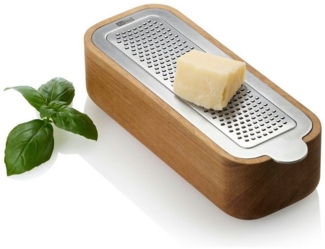 AdHoc Käsereibe Tisch-Feinreibe CutnServe, Akazienholz, Edelstahl, (1-St), für Gewürze, Hartkäse, Nüsse, Schokolade und vieles mehr