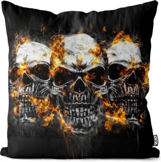 VOID Kissenbezug, (1 Stück), Sofa-Kissen Totenköpfe Hard Rock Kissenbezug Totenkopf Schädel Halloween Knochen Tot Gothic