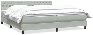 vidaXL Boxspringbett mit Matratze Hellgrau 180x220 cm Samt 3316557