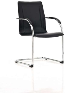 Besucherstuhl TEHRAN - Kunstleder Schwarz 56 x 52 x 94 cm | Besucherstühle Konferenzstuhl Wartezimmerstuhl Bürostühle Bürostuhl Konferenzraum Wartezimmer