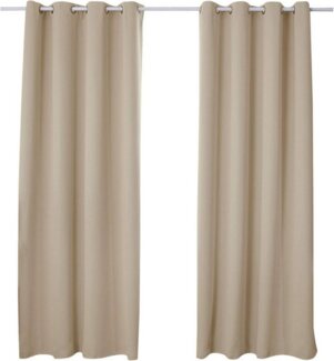 Woltu Verdunkelungsvorhang, Ösen, blickdicht, 2er Set Vorhang Blickdicht Thermovorhang 250g/m²
