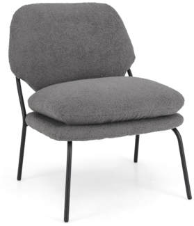 Armlehnlose Akzentstuhl mit Bezug aus Teddy-Fleece & Hohem Rücken Sessel Freizeitstuhl