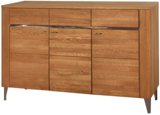 Kommode Sideboard Latina 155x42x91cm Honig Eiche teilmassiv 3-türig