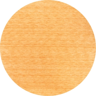 Morgenland Gabbeh Teppich - Softy - Uni - rund - 200x200 - Scala-Gold