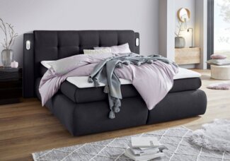 COLLECTION AB Boxspringbett Borna, inklusive Bettkasten, LED-Beleuchtung und Topper